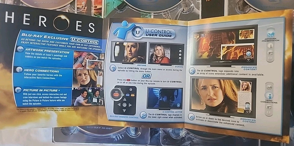 Heroes - Season 1 & Season 2 (Blu-ray Disc, 2008, 9-Disc Set) Clean Discs CIB - Image 3 of 4