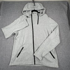 Alo Yoga Shift Jacket Mens XL Gray Asymmetrical Full Zip Athleisure Tech Hoodie