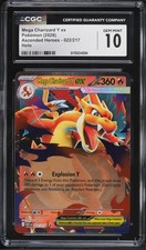 🔥 CGC 10 Mega Charizard Y 022/217 Eroi Ascesi Holo Carta Pokemon