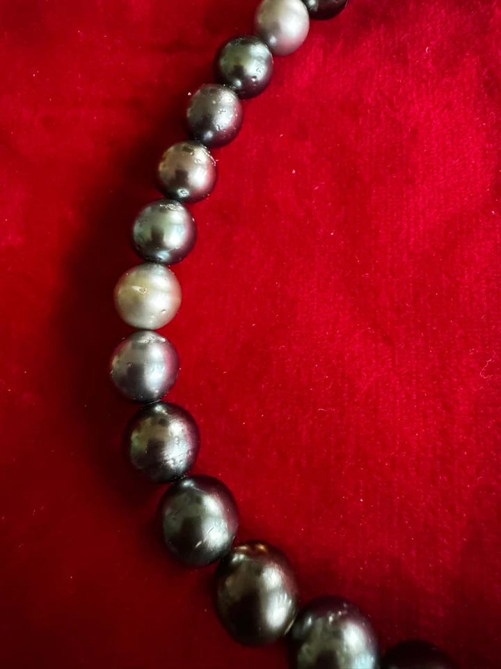 Hochwertiges Collier aus Tahiti-Zuchtperlen  Gelbgoldschließe Zertifikat in OVP - Bild 4 von 4