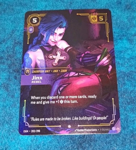 JINX-REBEL CHAMPION UNIT 202/298 EPIC RIFTBOUND LEAGUE OF LEGENDS | eBay