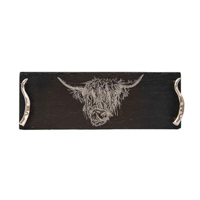 Selbrae House Just Slate Company kleines Highland Cow Schiefer Serviertablett