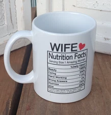 Nutrition Facts Coffee Mug Gifts For Wife from Husband Wife