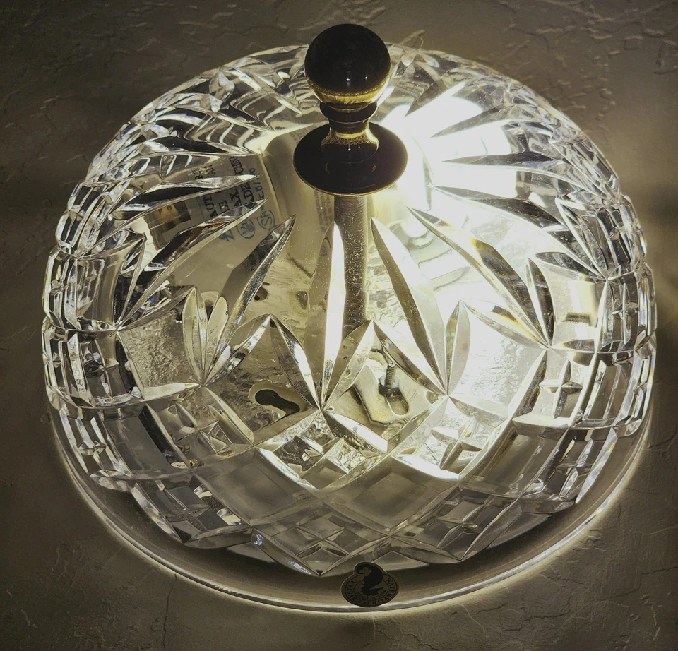 Waterford Crosswick 8 Inch Crystal Ceiling Shade With Oiled Bronze Light Fixture - Image 3 of 4