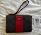 COACH WRISTLET WALLET BROWN 1941 RED NEW