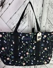 NWT Jansport XL Tote/Travel/Work Bag/ Overnight Weekender Black Floral Blooms