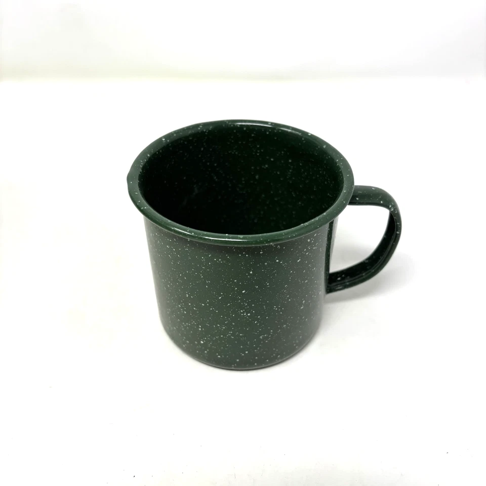 Juego de comedor vintage Coleman 12 piezas esmalte moteado verde camping nunca usado Foto 4 de 4