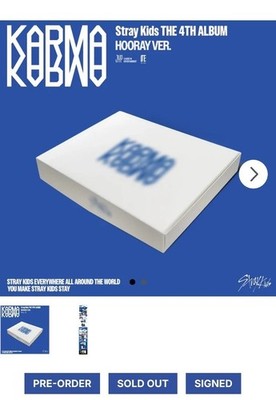 straykids KARMA hooray メンバー全員直筆サイン入りアルバム Stray Kids Signed Karma CD Album Ceremony & Hooray Version Presale