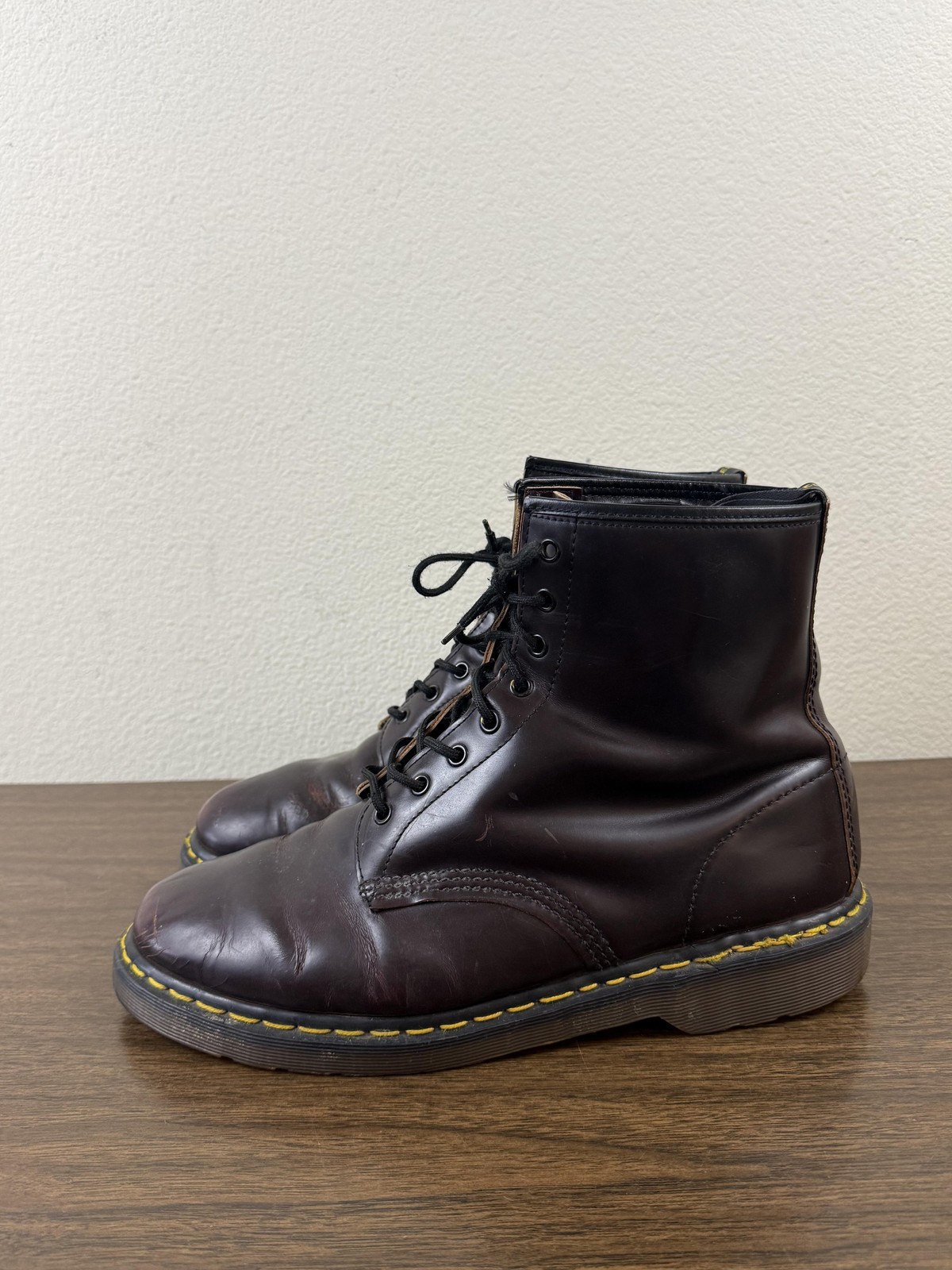 Vintage Dr. Martens 1460 Boots Mens Size 13 Red Leather Combat Made England UK