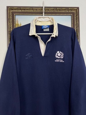 Vintage 90's Umbro Scotland Rugby Union Long Sleeve Blue Jersey