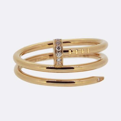 Cartier Juste Un Clou Doppel Diamant Ring Größe P 1/2 (57)