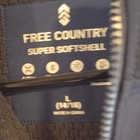Free Country Men's Blue Full Zip Softshell Jacket L Stretch Water Resistant