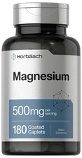 Horbäach Magnesium 500mg | 180 Caplets | Vegetarian, Gluten Free, Non-GMO