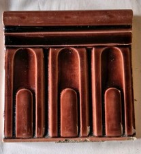 Antique art deco Skirting Tile Minton Hollins & Co Rich Brown Glaze 6"x6"