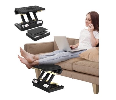 Footrest for Under Desk at Work,Height Adjustable Footrest with Massage Roller