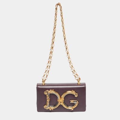 Dolce Gabbana DG Girls Red Leather Phone Bag | eBay