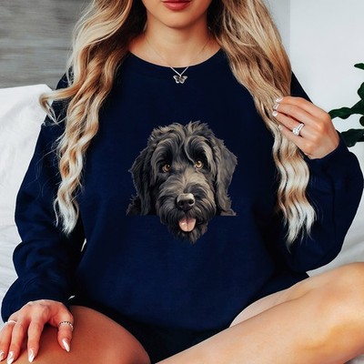 Doodle Dog Portrait Animal Lover Damen Sweatshirt Pullover Grafik