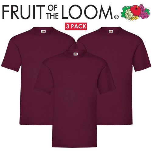 3 & 5 Pack Fruit of The Loom Mens T Shirts 100% Cotton Plain Short Sleeve Tee