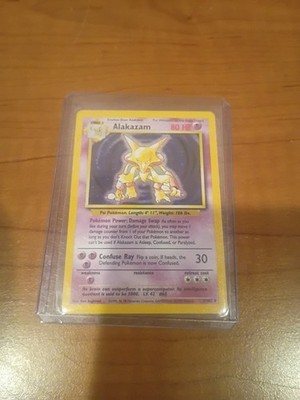 Pokémon TCG Alakazam Base Set Holo Card 1/102 Unlimited Rare