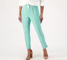 Belle by Kim Gravel Ponte Center Seam Ankle Pant-Wasabi-Tall 22W A568895 NEW