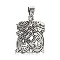 Keltische Hunde KettenanhäNger 925 Silber 2,2Cm Ausgefallener Amulett AnhäNger