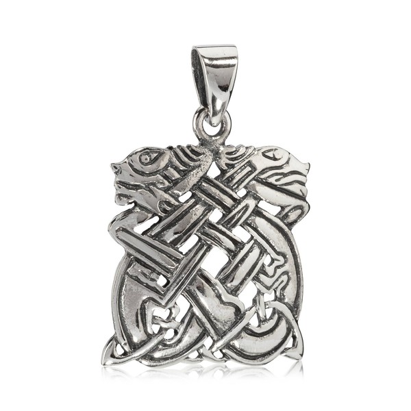 Keltische Hunde KettenanhäNger 925 Silber 2,2Cm Ausgefallener Amulett AnhäNger-image