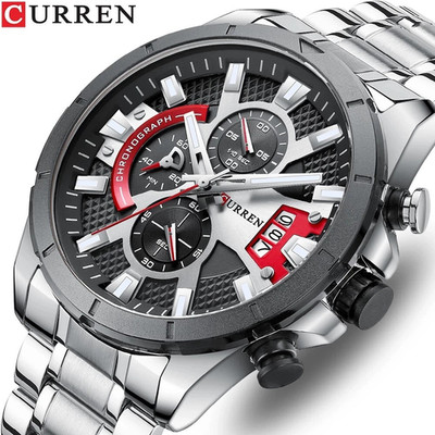 CURREN New Chronograph Watch In Stainless Steel For Men