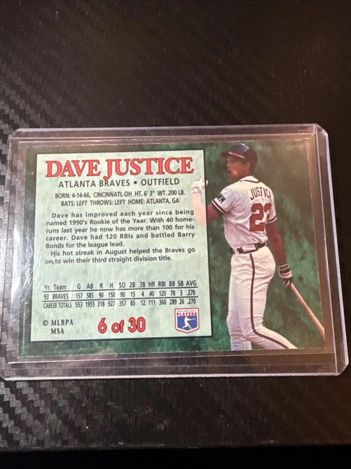 1994 Post Collection - David Justice #6 - Image 2 of 2
