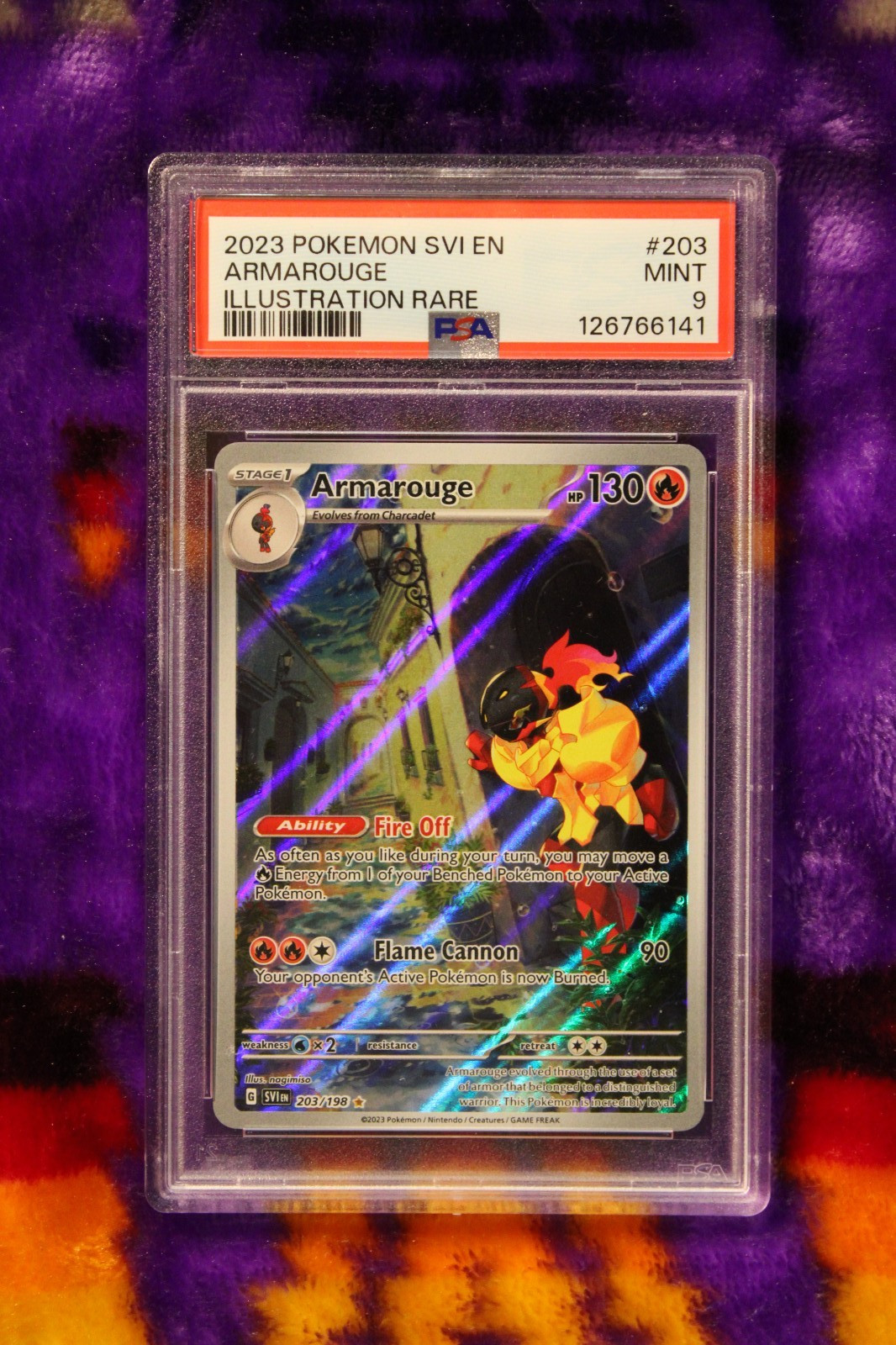 Pokemon TCG Armarouge 203/198 SV01: Scarlet & Violet Base Set Holo PSA 9