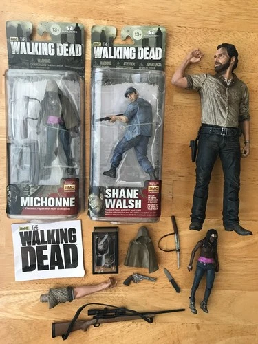 Mcfarlane The Walking Dead Michonne Shane Rick Figure Lot Deluxe 10" AMC 5 Inch 