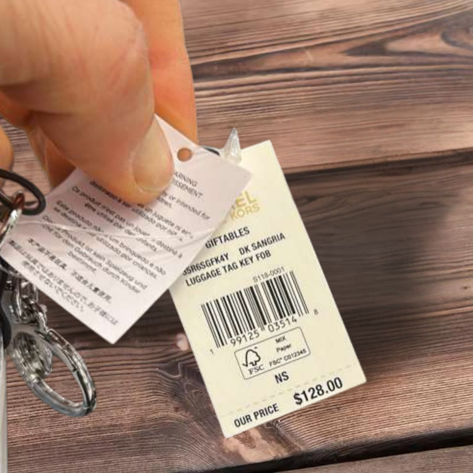 Michael Kors Giftables Luggage Tag MK Key Chain Dark Sangria thumbnail 10