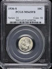 1936-S 10C Mercury Dime PCGS MS65FB