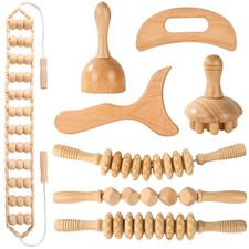 Wood Therapy Tools for Body Shaping,8 in 1 Beige