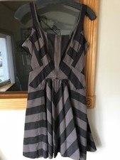 Marc by Marc Jacobs Fit and Flare Striped Strap Shoulder Denim Dress SZ 0 XS