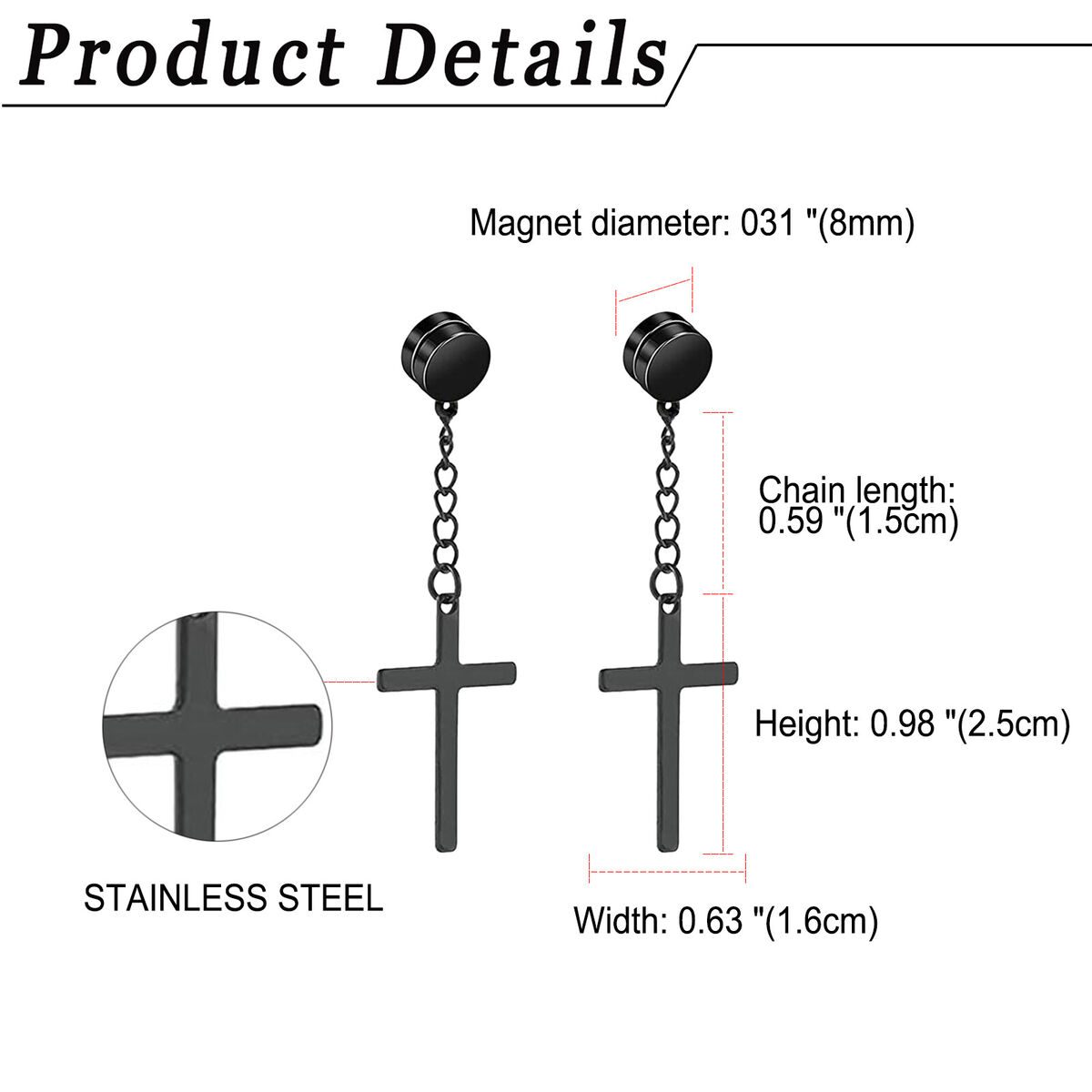 Flipkart.com - Buy vien Magnet Non Piercing Cross Hoop Set Clip on Magnetic  Stud for Men Women Metal Hoop Earring, Magnetic Earring, Drops & Danglers  Online at Best Prices in India