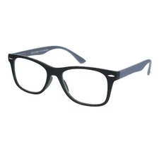 Clear Lens Reading Glasses Magnified Matted Textured Rectangular Spring Hinge