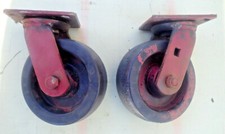 Set di due ruote girevoli 5,5" x 2" per cassetta attrezzi/carrello negozio resistenti