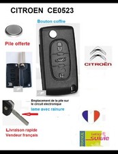 Coque clé plip 3 boutons (coffre) Citroën C4 picasso-berlingo-jumpy,  REF:CE0523