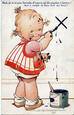 POSTCARD / CARTE POSTALE / FANTAISIE / D. TEMPEST / MOI J'AI PAS BESOIN D'ENCRE