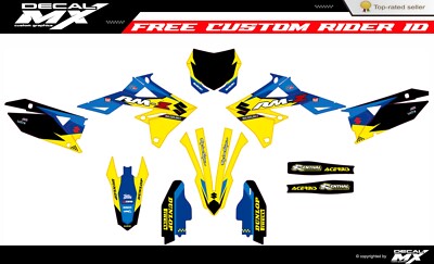 Fits Suzuki RMZ 250 2019 to 2024 RMZ450 2018 to 2024 graphic kit decals stickers
