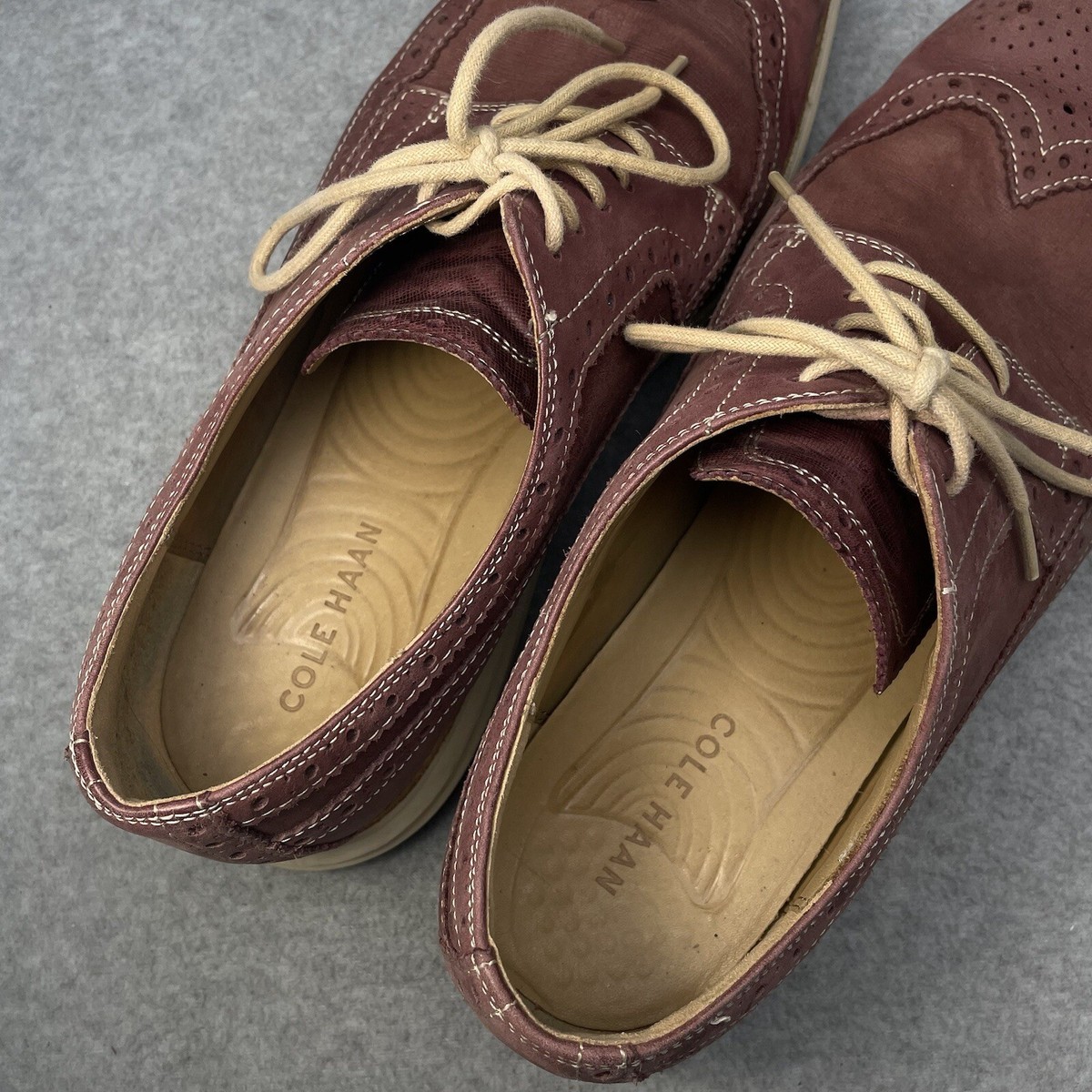 Cole Haan Men’s Lunargrand  Red Derby Shoes Wingtip Suede Sneakers size 10 Cole Haan Men main image 2