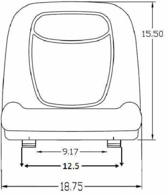 John Deere 15.5 Inch Tall Replacement Back Seat With Operator Presence Switch - Fits LX266 LX277 LX279 OEM AM131157 - View #5