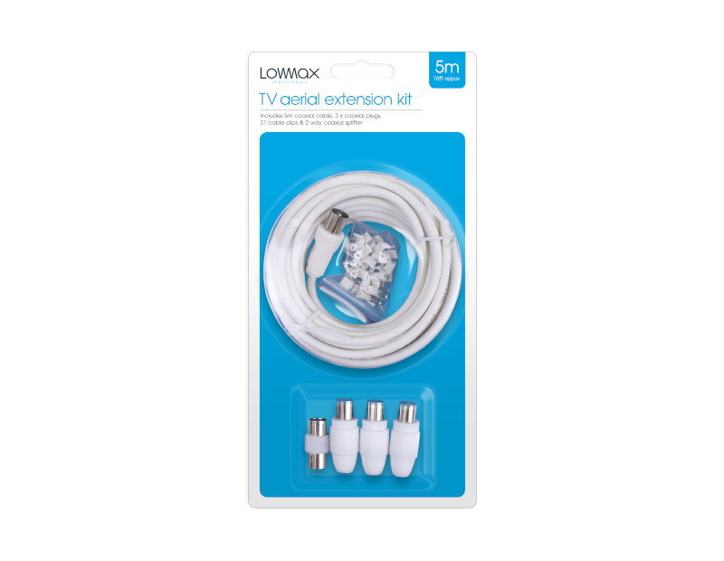 TV Aerial Extension Kit Connecters Spliiters Coaxial Cable Lead Plugs