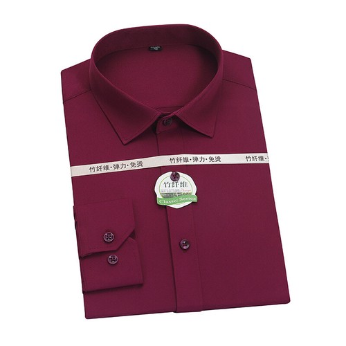 Men's Dress Shirts Long Sleeves Formal Business Bamboo Elastic Casual Shirts Top