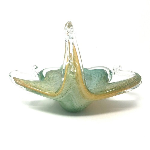 Lavorazione Arte Murano Italy Glass Swan Trinket Dish Green Yellow Unique EUC - Picture 5 of 11