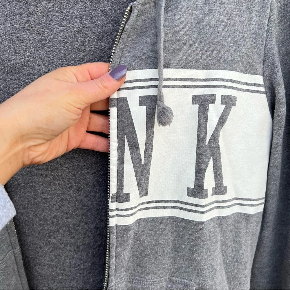 UNDERCOVER Felpa con cappuccio e cerniera completa Victoria's Secret ROSA grigio e bianco