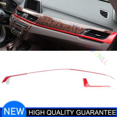Fit For BMW X1 2016-2021 Bright Red Inner Central Console Dashboard Strip Cover