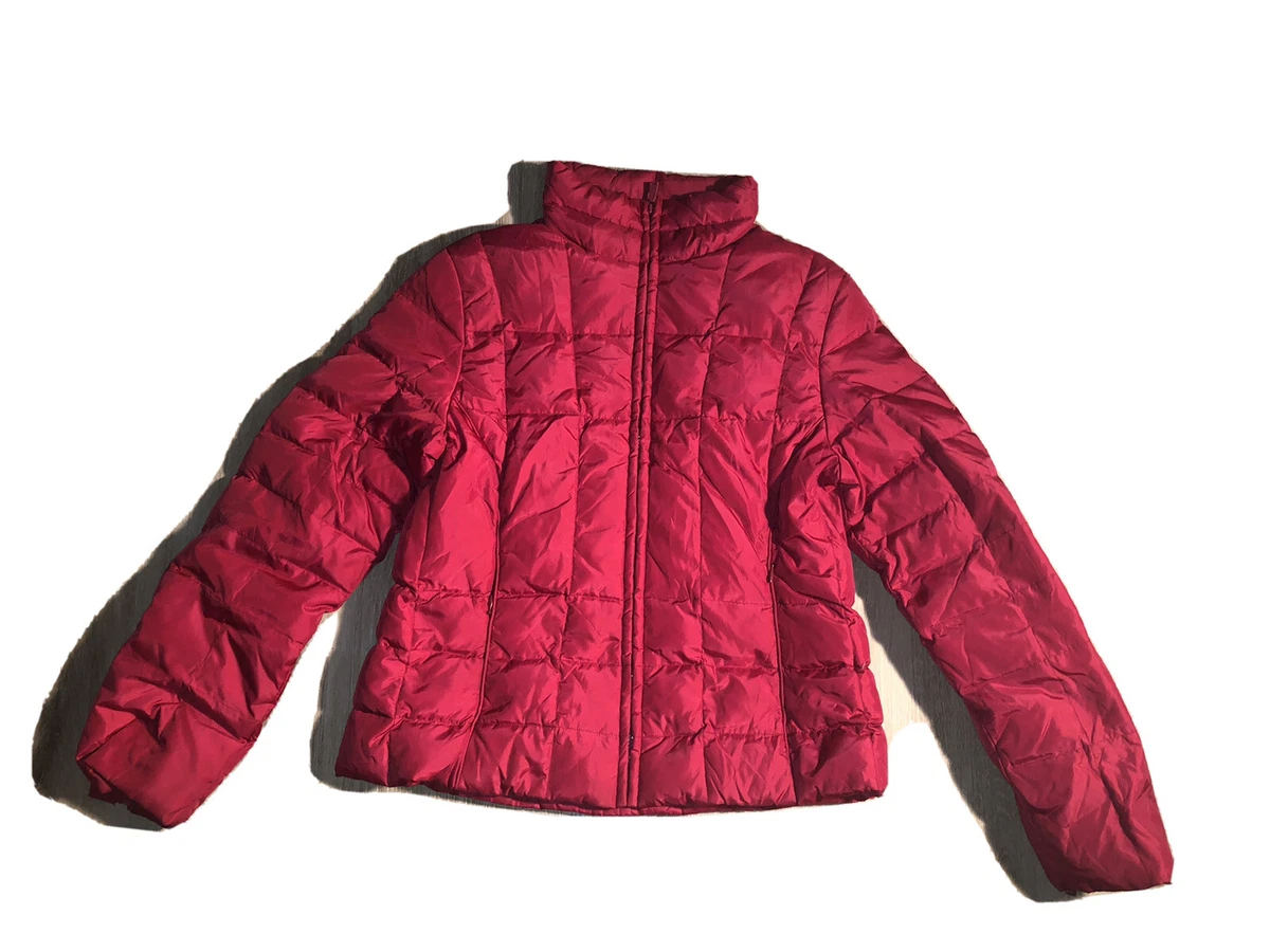 Marc New York Womens Winter Red Quilted Puffer Nylon Jacket Size