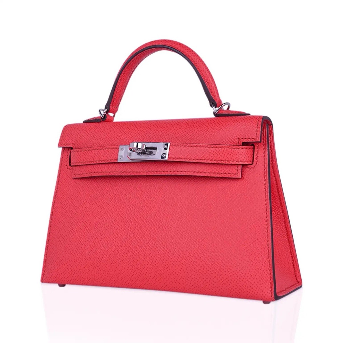 Hermes Mini Kelly Bag Coral Pink Rose Texas Epsom Leather