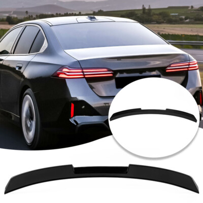 FITS 24-25 BMW G60 530i 540i i5 GLOSS BLACK V STYLE HIGHKICK TRUNK SPOILER WING